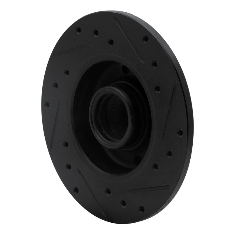 Volkswagen Cabrio Brake Rotor (1) - Rear Left - R1 Concepts - Drilled & Slotted - Black - `85-`02